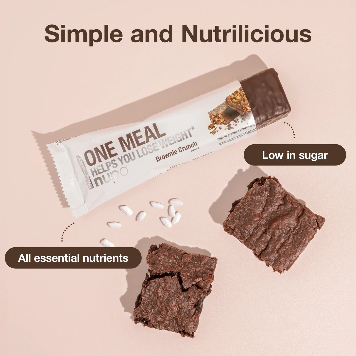 One Meal®️ барче Хрупкаво Брауни – 15 бр.